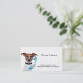 Fidélité Carte de visite de marche de chien drôle (Debout devant)