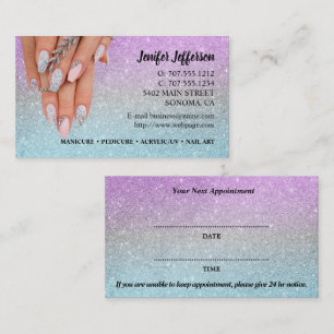 Fidélité Carte de visite de rendez-vous du salon à ongles