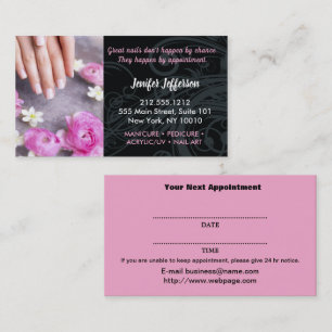 Fidélité Carte de visite de rendez-vous du salon à ongles