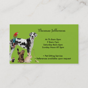 Fidélité Carte de visite de service de garde d'animaux