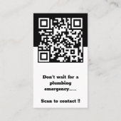 Fidélité Carte de visite et logo de plombier noir et blanc (Dos)