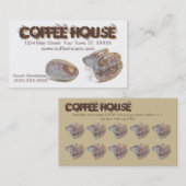 Fidélité carte de visite personalizable "de grains de café" (Devant / Derrière)