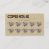 Fidélité carte de visite personalizable "de grains de café" (Dos)