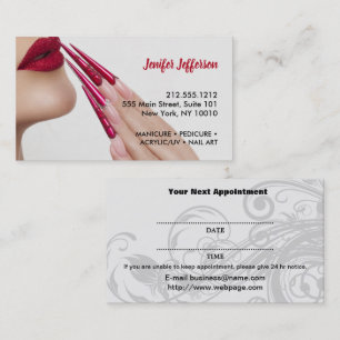 Fidélité Carte de visite pour rendez-vous en salon de manuc
