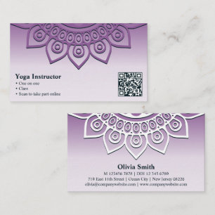 Fidélité Carte de visite professionnelle de yoga Mandala vi
