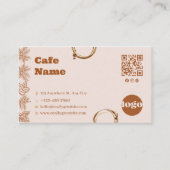 Fidélité Carte de visite QR Code pour Café Rustique (Devant)