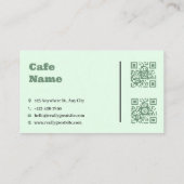 Fidélité Carte de visite QR Code pour le Café Vert (Dos)