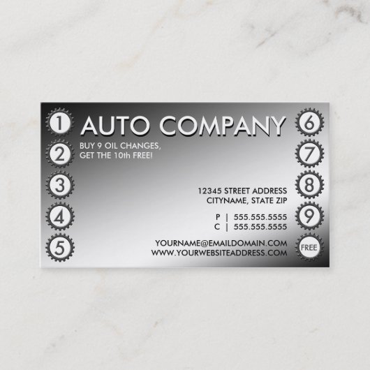 Fidélité carte perforée brillante de vitesses (Devant)