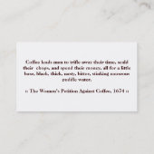 Fidélité Carte perforée de boissons de café (Dos)