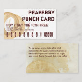 Fidélité Carte perforée de boissons de café de Peaberry (Devant / Derrière)