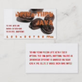 Fidélité Carte perforée de boissons de grains de café (Devant / Derrière)