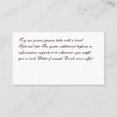 Fidélité Carte perforée de boissons de logo de tache de (Dos)