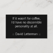 Fidélité Carte perforée de boissons de magasin de Java (Dos)