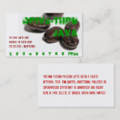 Fidélité Carte perforée de boissons de tache de café (Devant / Derrière)