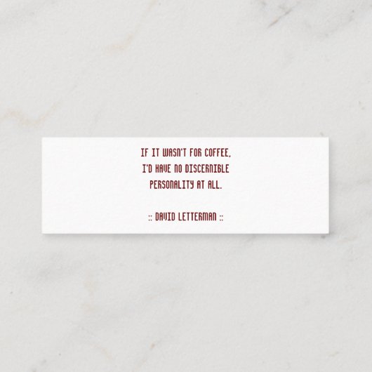 Fidélité Carte perforée de café (Dos)