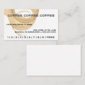 Fidélité Carte perforée de café de café de café (Devant / Derrière)