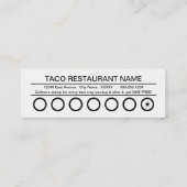 Fidélité carte perforée de camion de taco (Dos)