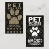 Fidélité carte perforée de patte d'animal familier de plaid (Devant / Derrière)