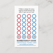 Fidélité carte perforée de poteau de raseur-coiffeur (Dos)