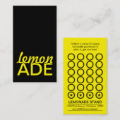 Fidélité carte perforée de stand de limonade (Devant / Derrière)