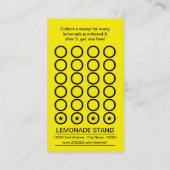 Fidélité carte perforée de stand de limonade (Dos)