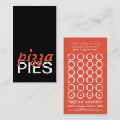 Fidélité carte perforée de tartes de pizza (Devant / Derrière)