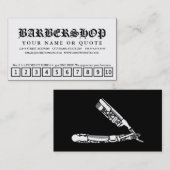 Fidélité carte perforée d'icônes de rasoir de coiffeur (Devant / Derrière)