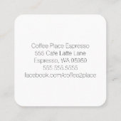 Fidélité Carte perforée foncée mince simple de café de (Dos)