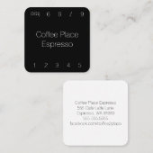 Fidélité Carte perforée foncée mince simple de café de (Devant / Derrière)
