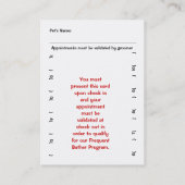 Fidélité Carte perforée fréquente de baigneur pour le (Dos)