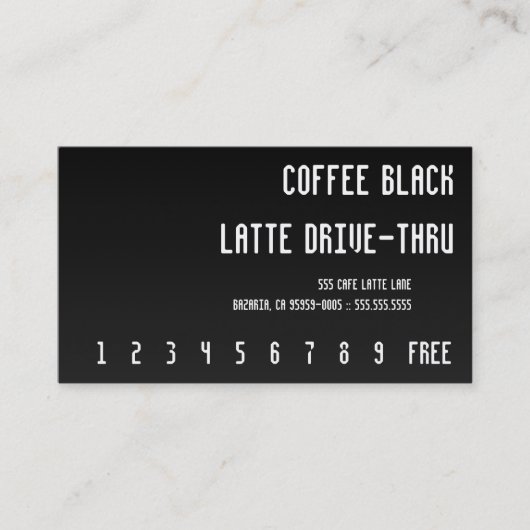 Fidélité Carte perforée noire de Re-Texte de café (Devant)