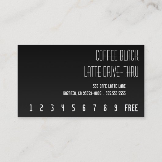 Fidélité Carte perforée noire de Re-Texte de café (Devant)