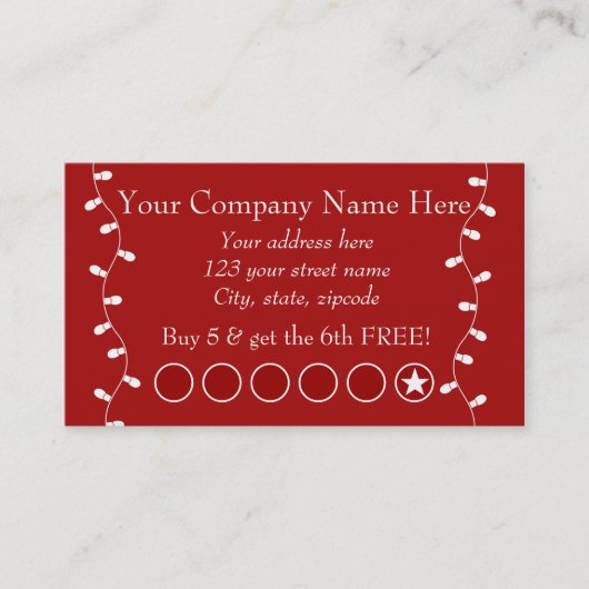 Fidélité Carte perforée promotionnelle d'affaires de fête (Devant)