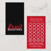 Fidélité carte poinçonnée de smoothies de fruits (Devant / Derrière)