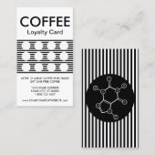 Fidélité carte timbre rayé de molécule de café (Devant / Derrière)