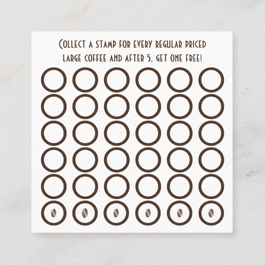 Fidélité carte timbre strate de café (Dos)