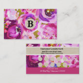 Fidélité Client Moderne Florale Or Rose Violet (Devant / Derrière)