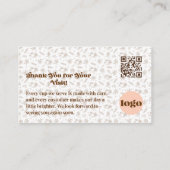 Fidélité Code QR de la carte de remerciement du Café Boho (Dos)