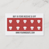 Fidélité Cupcake Loyalty Carte de visite (Dos)