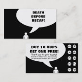 Fidélité décès avant la carte de punch café décaf (Devant / Derrière)