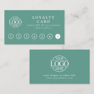 Fidélité Élégant Carte de Récompenses Client Vert Turquoise