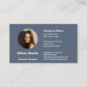 Fidélité Elégant Carte de visite de massage blanc et gris (Dos)