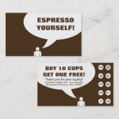Fidélité espresso vous-même carte de punch café (Devant / Derrière)
