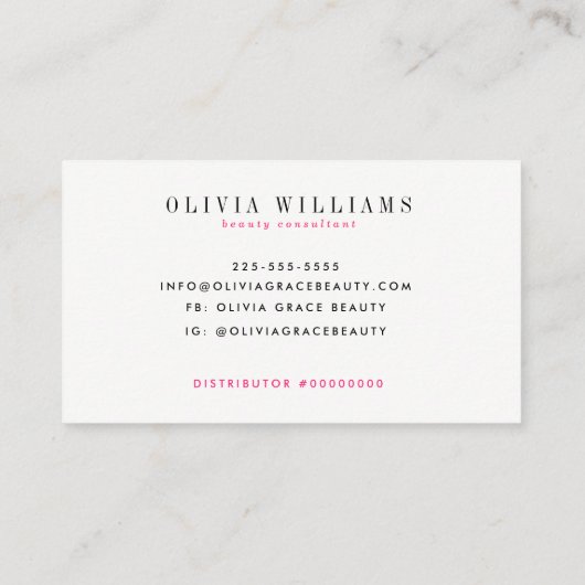 Fidélité La beauté de Lipsense récompense la carte (Dos)