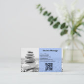 Fidélité Massage Professionnel Carte de visite Bleu Avec Ph (Debout devant)