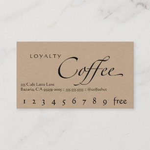 Fidélité Métier de faux de carte perforée de café de