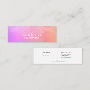 Fidélité Mini Carte de visite Mandala violet et orange