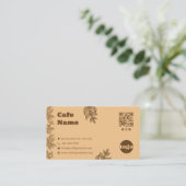 Fidélité Modèle de carte de visite de café botanique rustiq (Debout devant)