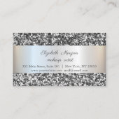 Fidélité Moderne Élégant, Rayure de Sequins Argentés Carte  (Dos)