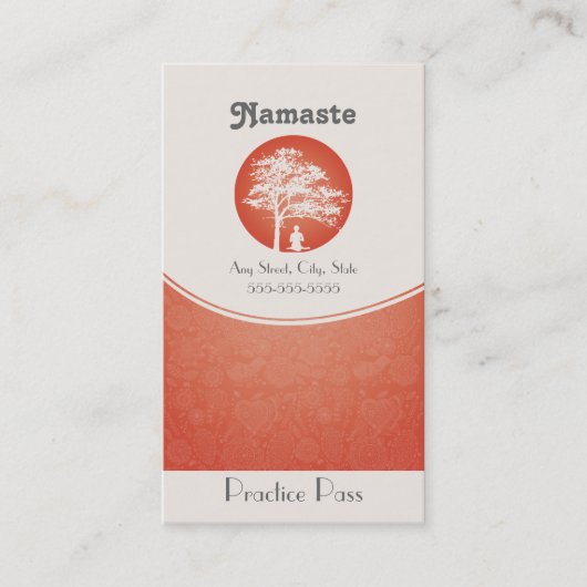Fidélité Passage de classe du carte de visite 10 de yoga (Devant)